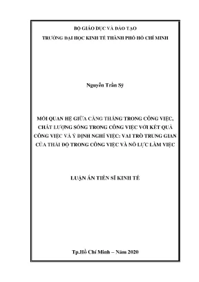 Mối Quan Hệ Giữa Căng Thẳng Công Việc, Chất Lượng Sống