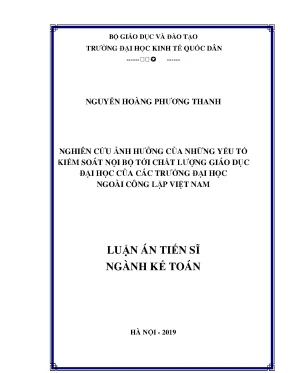 Ảnh hưởng của kiểm soát nội bộ đến chất lượng giáo dục