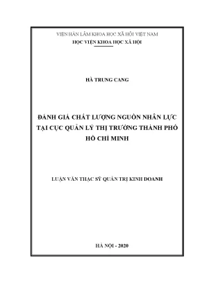 Đánh Giá Chất Lượng Nguồn Nhân Lực Tại Cục Quản Lý Thị