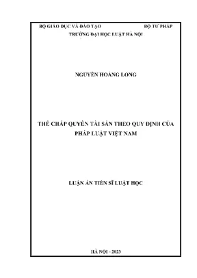 Quy định về thế chấp quyền tài sản trong luật học Việt Nam
