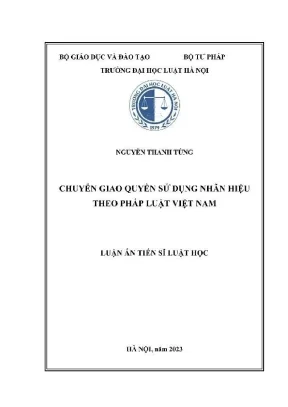 Luận án tiến sĩ: Chuyển giao quyền sử dụng nhãn hiệu