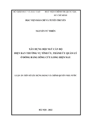 Nâng cao năng lực cán bộ tỉnh ủy tại Đồng bằng sông Cửu Long