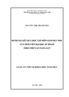 Đánh giá kết quả học tập môn Giáo dục học của sinh viên