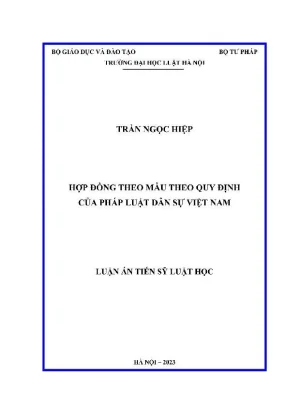 Luận án tiến sĩ về hợp đồng mẫu theo pháp luật dân sự