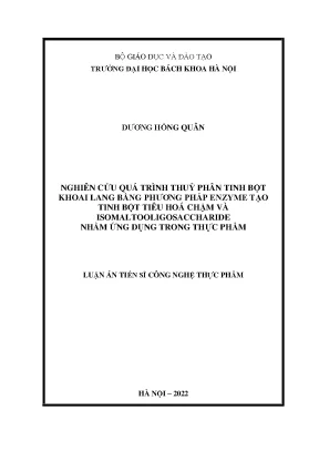 Nghiên cứu thủy phân tinh bột khoai lang bằng enzyme tạo