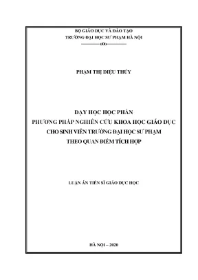 Phương pháp dạy học tích hợp môn nghiên cứu khoa học 