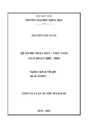 Tóm tắt luận án tiến sĩ về quan hệ Nhật Bản - Việt Nam 