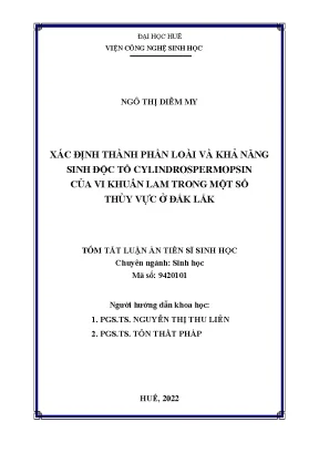 Nghiên cứu thành phần loài và độc tố cylindrospermopsin