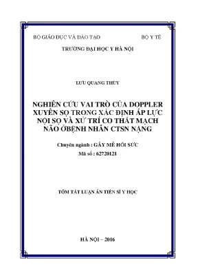 Nghiên cứu vai trò Doppler xuyên sọ trong xác định áp 