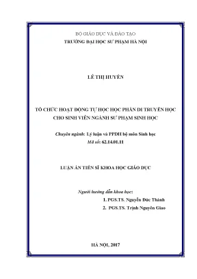 Phương pháp tổ chức tự học di truyền học cho sinh viên 