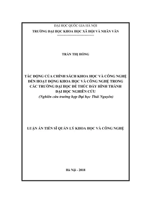 Tác động của chính sách khoa học và công nghệ đến hoạt