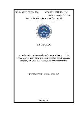 Nghiên cứu hóa học và hoạt tính chống ung thư của 