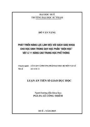 Nâng cao năng lực làm việc với sách giáo khoa cho học 