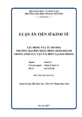 Tác động của tự do hóa thương mại đến vận tải biển tại