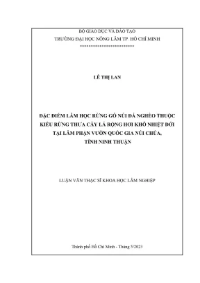 Đặc điểm rừng gỗ núi đá nghèo tại vườn quốc gia núi 
