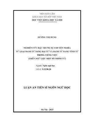 Nghiên cứu chuyển nghĩa từ danh từ sang đại từ và tính