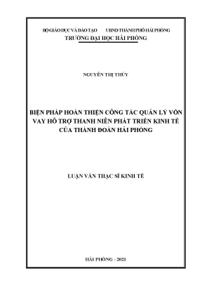 Giải pháp nâng cao quản lý vốn vay cho thanh niên tại