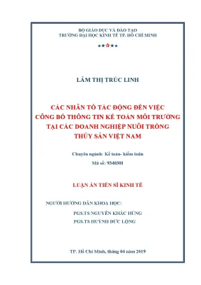 Các nhân tố ảnh hưởng đến công bố thông tin kế toán môi