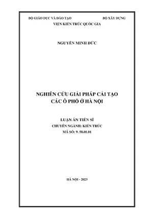 Giải pháp cải tạo ô phố Hà Nội: Nghiên cứu tiến sĩ