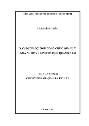 Xây dựng đội ngũ công chức quản lý nhà nước về kinh tế