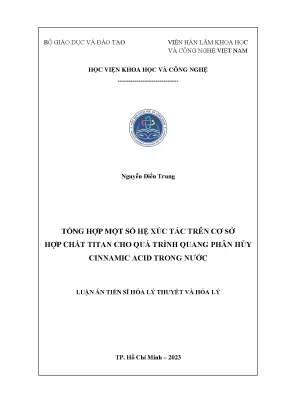 Nghiên cứu hệ xúc tác titan cho quang phân hủy cinnamic 