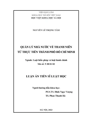 Quản lý nhà nước về thanh niên: Nghiên cứu từ thực tiễn
