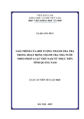 Giải trình đối tượng trong thanh tra nhà nước tại Quảng Nam
