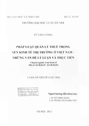 Quản lý thuế trong nền kinh tế thị trường Việt Nam: Lý
