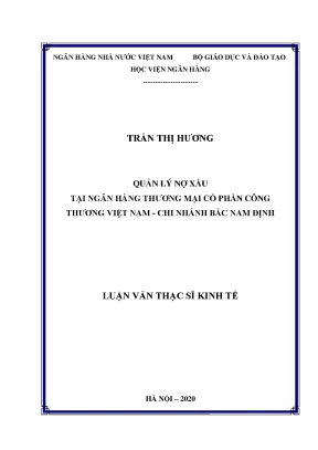 Quản lý nợ xấu tại ngân hàng thương mại cổ phần công