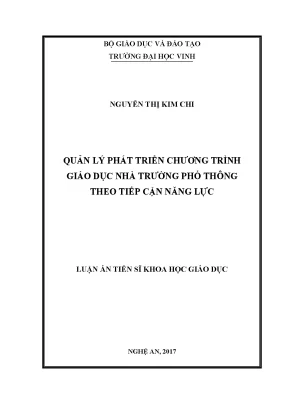 Phát triển chương trình giáo dục nhà trường theo tiếp