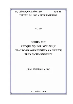 Nghiên cứu nội soi lồng ngực trong chẩn đoán và điều trị 