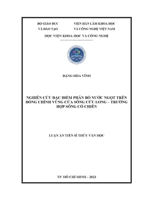 Nghiên cứu phân bố nước ngọt tại cửa sông Cửu Long: 