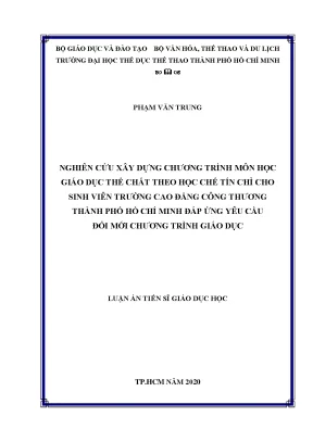 Xây dựng chương trình giáo dục thể chất tín chỉ cho sinh 