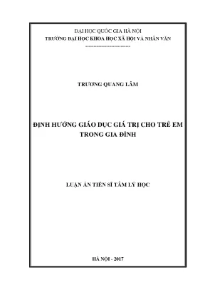 Giáo Dục Giá Trị Tâm Lý Cho Trẻ Em Trong Gia Đình