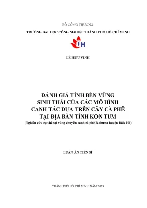 Đánh giá tính bền vững sinh thái trong canh tác cà phê