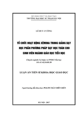 Nghiên cứu tổ chức hoạt động xêmina trong giảng dạy 