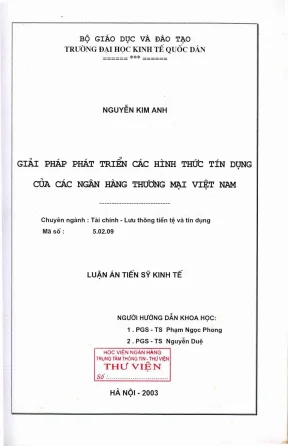 Giải pháp phát triển tín dụng ngân hàng thương mại Việt Nam