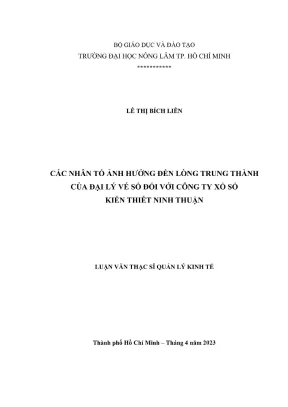 Các nhân tố ảnh hưởng đến lòng trung thành của đại lý vé