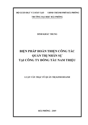 Cải thiện quản trị nhân sự tại công ty đóng tàu Nam Triệu