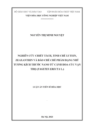 Nghiên cứu chiết tách lutein và zeaxanthin từ hoa cúc 