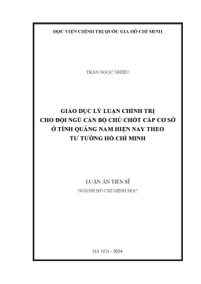 Giáo dục lý luận chính trị cho cán bộ chủ chốt tỉnh