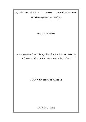 Cải thiện quản lý tài sản tại Công ty Cổ phần Công viên