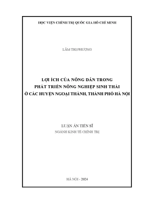 Lợi ích của nông dân trong phát triển nông nghiệp sinh