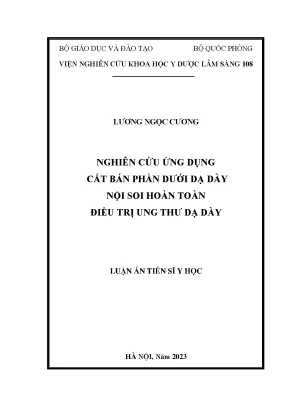 Cắt bán phần dưới dạ dày nội soi hoàn toàn: Giải pháp 