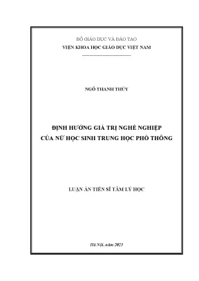 Giá trị nghề nghiệp cho nữ sinh trung học phổ thông