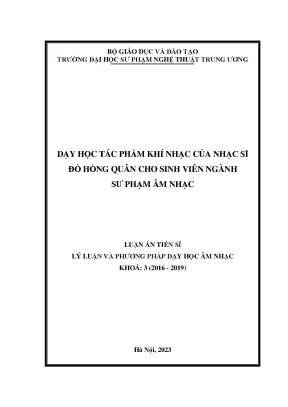 Dạy học tác phẩm khí nhạc Đỗ Hồng Quân cho sinh viên sư 