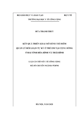 Quản lý rối loạn tự kỷ ở trẻ em: Kết quả mô hình thí 