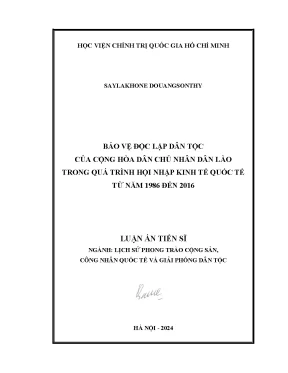 Bảo vệ độc lập dân tộc Lào trong hội nhập kinh tế quốc 