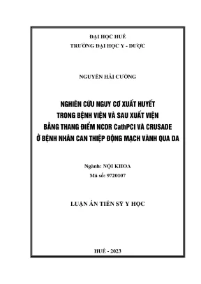 Nghiên cứu nguy cơ xuất huyết ở bệnh nhân can thiệp động 