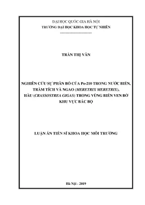 Nghiên cứu phân bố Po-210 trong nước biển và trầm tích 